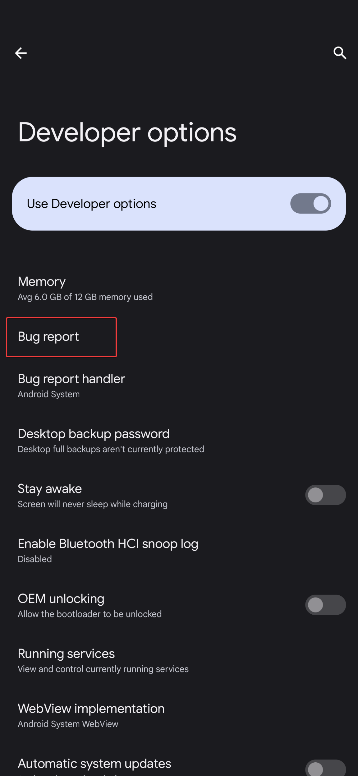 Take bug report